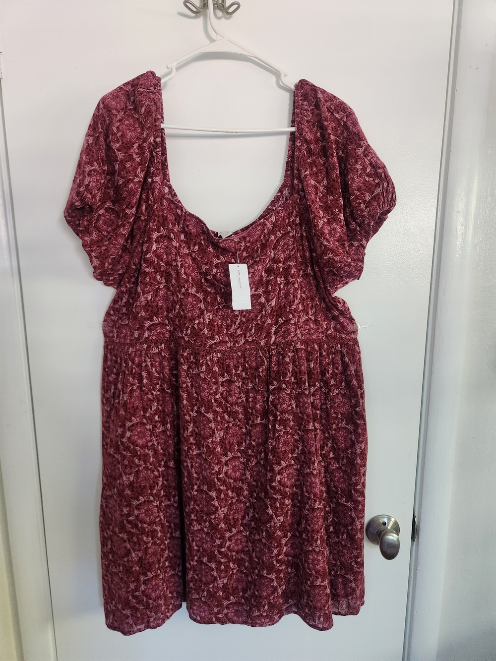American Eagle Outfitters Burgundy Floral Midi Dress